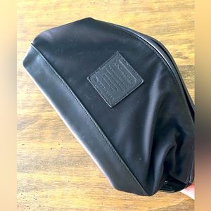 coach vintage black leather canvas toiletry bag